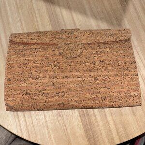 NWT JCrew Cork Clutch Envelope Wallet Purse J Crew Handbag Orange Lining